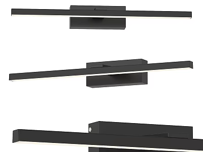 Black Linear Pendant Lights Modern Sleek Long Strip Design for Contemporary Home Interior 3d model
