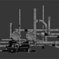 Industrial Mechanical Equipment Featuring Metal Pipes Valves And Connection Components 3d model