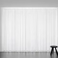 White Sheer Curtains With Dark Brown Side Panels In Minimalist Room Setting