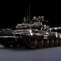 Military Camouflage Tank with Two Soldiers Standing Number 2 Marking Turret and Cannon