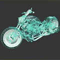 Sleek Chrome Modern Motorcycle With Muscular Body And Engine Details On Reflective Surface