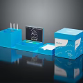 Blue Decorative Ornament Set With Multiple Boxes Card And Pattern Design