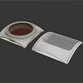 Sleek White Scene Components With Circular Opening And Rectangular Transparent Cover