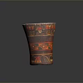 Colorful Decorative Household Cup With Traditional Painted Patterns And Designs 3d model