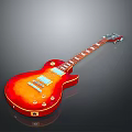 Modern Glossy Electric Guitar With Orange Red Gradient Body Classic Neck And Metal Pickups