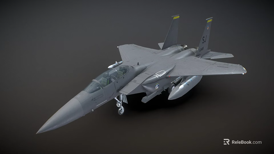 Advanced Gray Military Fighter Jet With Missiles Open Cockpit And Sharp Wings 3d model 