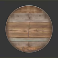 Round Wooden Coffee Table With Natural Wood Grain And Solid Wood Legs