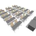 Classroom Desk Setup With Multiple Chairs Neatly Arranged In Rows