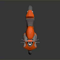 Red Sports Motorcycle Featuring Modern Streamlined Design 3D Rendered With Silver Wheels Red Rims