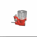 Red And Silver Model Engine With Heat Sink Cylinder For RC Vehicles