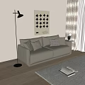 Double sofa 3d model