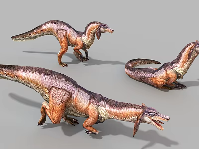 Realistic 3D Dinosaur Character for Game and Movie with Various Poses 3d model