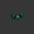 Futuristic Mechanical Robot With Green Black Red Armor And Mechanical Limbs Sci Fi Design