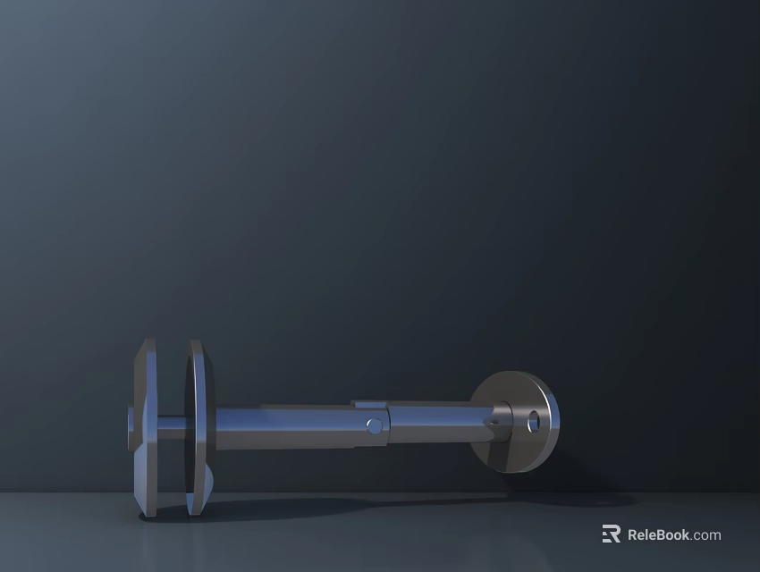 Silver Metal Modern Faucet with Sleek Minimalist Design on Dark Surface 3d model 