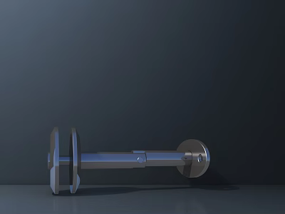 Silver Metal Modern Faucet with Sleek Minimalist Design on Dark Surface 3d model
