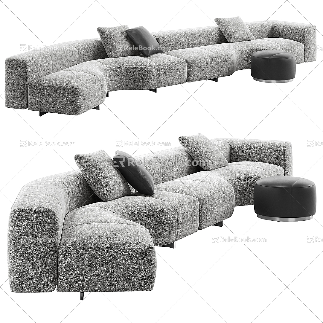 Minotti people sofa sofa pillow shaped sofa shaped sofa 3d model