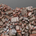 Pile of Mixed Stone and Wood Construction Materials for Project Work