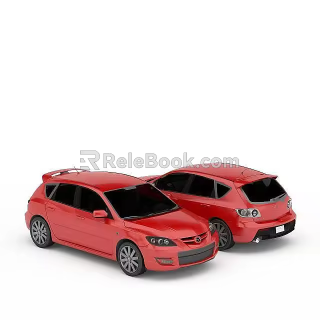 Red Mazda Car 3d model