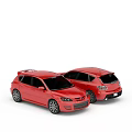 Red Mazda Car 3d model