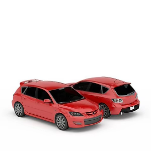 Red Mazda Car 3d model
