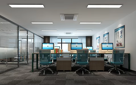 modern public office area office 3d model