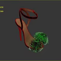 Stylish Black High Heels with Ankle Strap Stiletto Heel and Feather Decoration on Light Sole