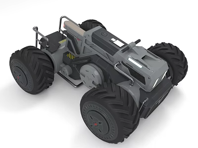 Sci-fi off-road vehicle all-terrain vehicle four-wheel racing land vehicle 3d model