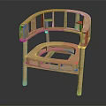Wooden Leisure Chair With Modern Openwork Frame Design And Natural Wood Finish