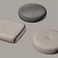 Round and Square Soft Padded Cushions in Gray and Beige Tones
