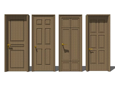 Modern swing door single door 3d model