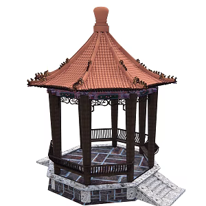 New Chinese pavilion 3d model