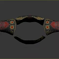 Ornate Medieval Armor Breastplate With Golden Filigree Red Shield And Symmetrical Shoulders