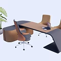 Modern Office Desk Boss Desk Computer Desk 3d model