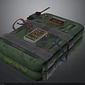 Green System Core Device With Control Buttons Display Screen And Wires