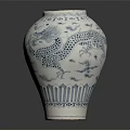 Traditional Chinese Home Decor Vase With Blue White Dragon Pattern And Classic Design