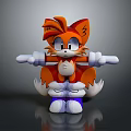 Anthropomorphic Fox Cartoon Character 3D Model With Orange Fur White Gloves And Purple Shoes