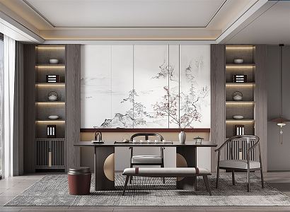 New Chinese Tea Room 3d model