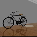 Enterprise Exhibition Hall Interior With Vintage Bicycle Display And Wooden Floor