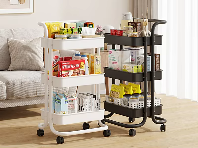 Functional Storage Carts For Living Room Organization 3d model