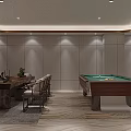Traditional Chinese Hotel Mahjong Room Interior Design With Wooden Furniture And Decorative Paintings