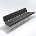 Black Multi Seat Sofa With Gold Legs In Modern White Background Design