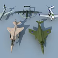 Colorful Military Fighter Jet Models With Diverse Designs On