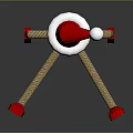 Snowman Toy Wearing Santa Hat Red Star Patterned Outfit With Stick Arms And Red Feet