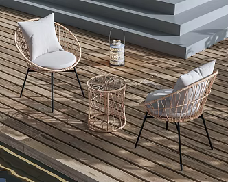 Outdoor Rattan Single Chair Corner Outdoor Chair 3d model