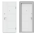 Modern White Panel Interior Swing Door With Metal Handle And Simple Design 3d model
