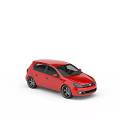 Red Volkswagen Hatchback Car Exterior With Sleek Design And Alloy Wheels