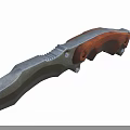 Practical Weapon Knife Featuring Wooden Handle Metal Blade And Riveted Design 3d model