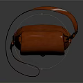 Orange Leather Crossbody Bag With Flap Design And Adjustable Shoulder Strap
