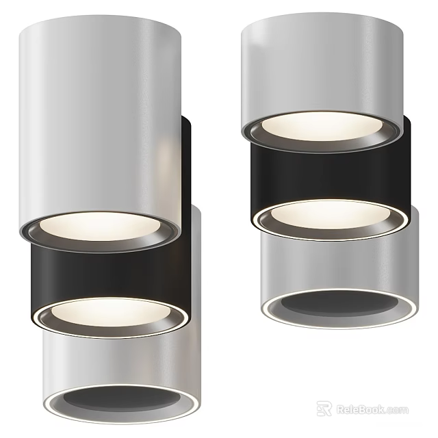Modern Downlights And Spotlights With Sleek Silver Black Finish And Bright Illumination 3d model 