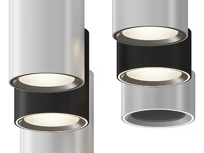 Modern Downlights And Spotlights With Sleek Silver Black Finish And Bright Illumination 3d model